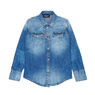 Dsquared2 Camicia In Denim Con Logo DQ2887-D0AFP-DQ01