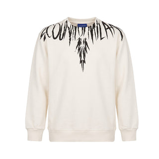 Marcelo Burlon Felpa Panna Con Stampa Per Bambini S6CMJBSW024-412