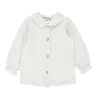 J.o Milano Camicia bianca in jersey da bambina 566X9J