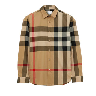 Burberry Camicia In Popeline Con Motivo Vintage Check 8071445