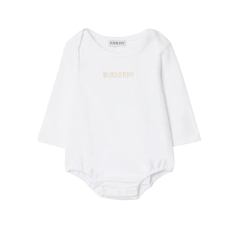 Burberry Salopette In Cotone Check Con Body E Cappellino 8117965 Per Neonato