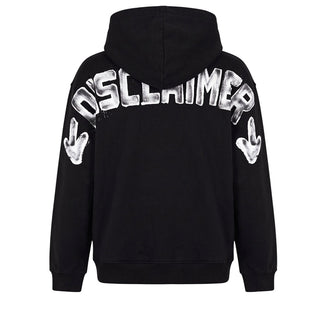Disclaimer Felpa Nera Con Cappuccio E Stampa 26IDK59101N Per Bambini