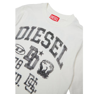 Diesel T-shirt Avorio A Maniche Corte J02993-KYA1Y-K141 Per Bambino
