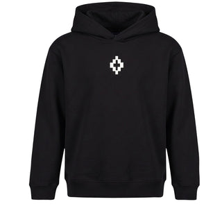 Marcelo Burlon Felpa Nera Con Cappuccio E Stampa F6CMJBHS040-110 Per Bambini