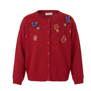 Il Gufo Cardigan In Lana Con Applicazioni A21GF368EM220B Per Bambina