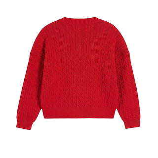 Tommy Hilfiger Cardigan Rosso In Cotone KG0KG09076-XLG Per Neonata