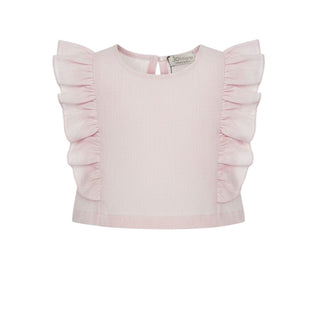 J.o Milano Top Rosa In Lino Per Neonata 676C3