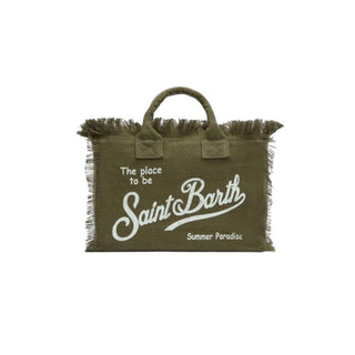 Mc2 Saint Barth Borse in lino con frange COLETTE 01189H
