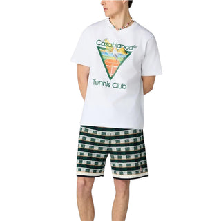 Casa Blanca T-shirt Bianca Con Stampa Tennis Club M-PF26-JTS-001-03 Per Uomo