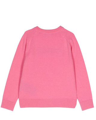 Balmain Maglia fucsia in misto lana da bambina BV9B00-Z2412