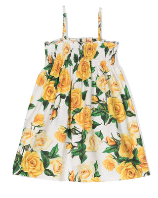 Dolce & Gabbana Abito Con Fantasia Floreale L52DA6-HS5QR In Cotone