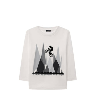 Il Gufo T-Shirt mit Rundhalsausschnitt und Frontdruck A21TA251M0094