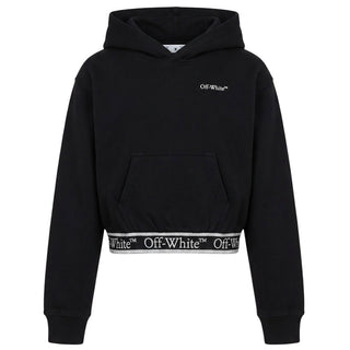 Off-White Felpa Cropped Nera Per Bambina OGBB005F24FLE0021001