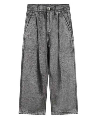 Dkny Pantaloni loose fit in denim metallizzato D60225