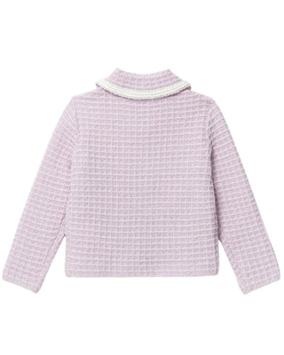 Self-Portrait Maglia cardigan lilla in maglia PF24-731C