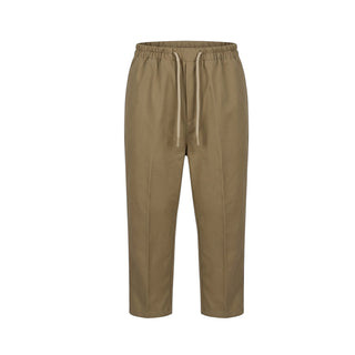Emanuel Pris Pantaloni Beige Scuro In Gabardine Con Coulisse EPT6310-11NBS Per Neonato