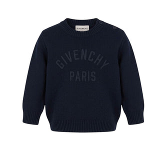 Givenchy Maglia Girocollo Blu In Lana H31294/853 Per Neonato