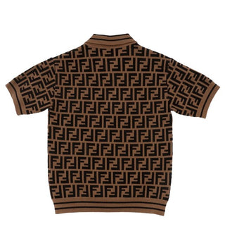 Fendi Maglia polo logo all over JMG094-AEYD