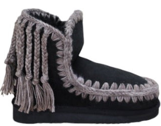 Mou Stiefel mit Fransen fw101063a Eskimo 18 Wollzöpfe
