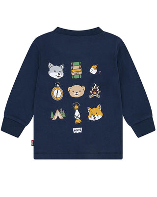 Levis T-shirt in jersey blu a maniche lunghe 6EL434