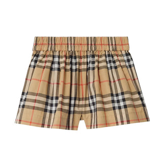 Burberry Shorts Beige Con Motivo Check 8121906