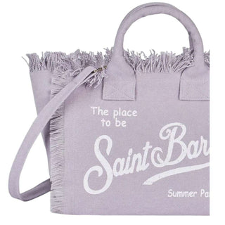 Mc2 Saint Barth Borsa Colette In Canvas Lilla Con Logo COL0001/02562L