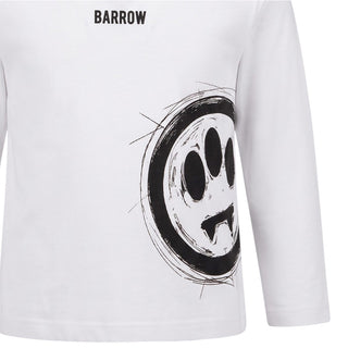 Barrow T-shirt Bianca A Maniche Lunghe F6BKNBTH185-002 Per Neonato