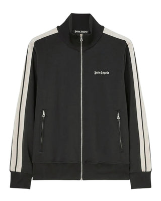 Palm Angels Felpa grigia Track con zip e logo PMD058F25FAB0030703