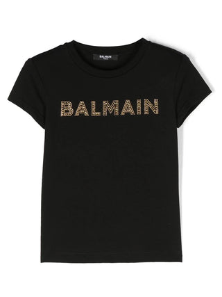 Balmain T-shirt a manica corta con logo frontale BT8A21-J0177