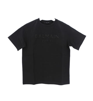 Balmain T-Shirt mit Rundhalsausschnitt und Logo vorne 6O8231