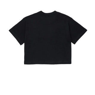 Diesel T-shirt Cropped Nera Con Logo J02918-00YI9-K900 Per Bambina