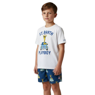 Mc2 Saint Barth Costume Jean Con Stampa Giraffa Al Volante JEA0001/00074L Per Bambino