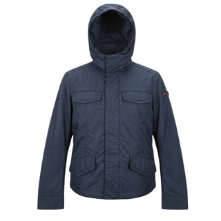 Peuterey Giacca In Nylon Blu Con Logo PKK0700