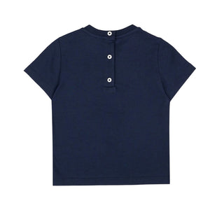 Fendi T-shirt a maniche corte blu con logo BUI110-7AJ