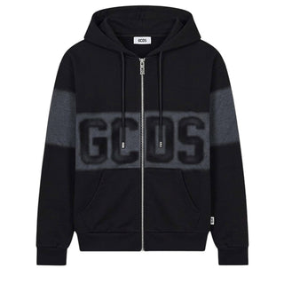 GCDS Felpa Nera Con Zip E Cappuccio C2MWQE224F034/999I Unisex