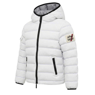 After Label Piumino Trapuntato Bianco Con Cappuccio 3431O00037/7 Per Bambino