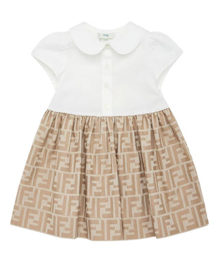 Fendi Vestina a maniche corte con logo jacquard FF BFB500-ALO6