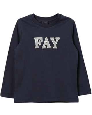 Fay T-shirt in jersey blu a maniche lunghe FV8P30-Z0761