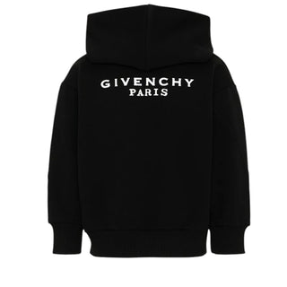 Givenchy Felpa Nera Con Zip E Cappuccio H31285/09B Per Bambini