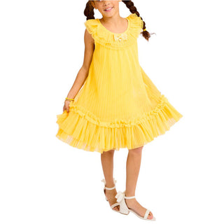 Angel's Face Abito Plissettato In Tulle Giallo FI