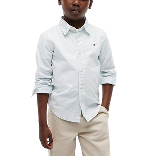 Tommy Hilfiger Camicia A Righe Oxford Essential KB0KB10192-C10J Per Bambino