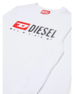 Diesel T-shirt manica lunga in jersey con logo Diesel Denim Division J02474-00YI9