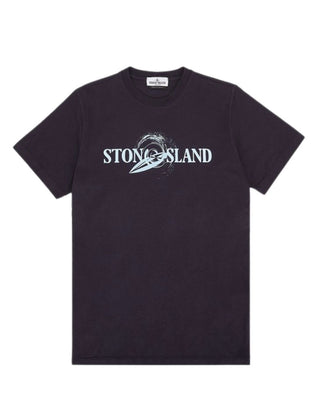 Stone Island T-shirt girocollo con logo frontale 801621073