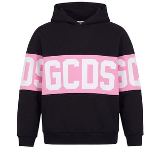 GCDS Felpa Nera Con Cappuccio Z0GJQE583F004/999P Per Bambina