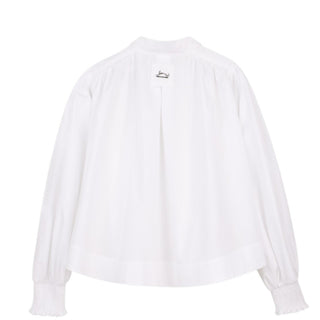 Lanvin Blusa Bianca In Popeline Per Bambine N30352/10P