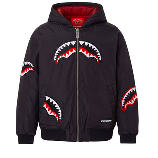SPRAYGROUND Bomber Nero Con Cappuccio SPY1525 Per Bambino