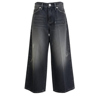Nine:inthe:morning Jeans gamba larga in denim nero 9JF25-JGE07