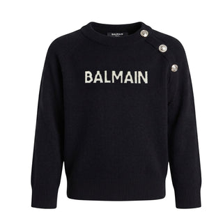 Balmain Maglia In Misto Lana Per Bambina BV9B00-Z2409
