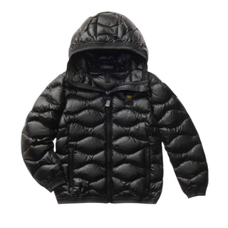 Blauer gepolsterte Kapuzenjacke 22WBLKC03431 mit Logo