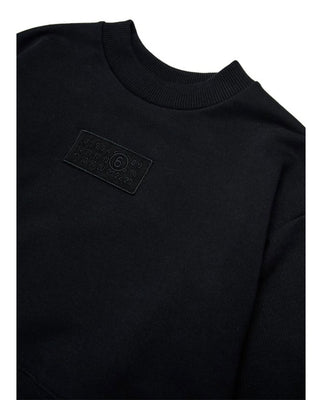 Maison Margiela Felpa cropped nera in cotone M60904-MM04H